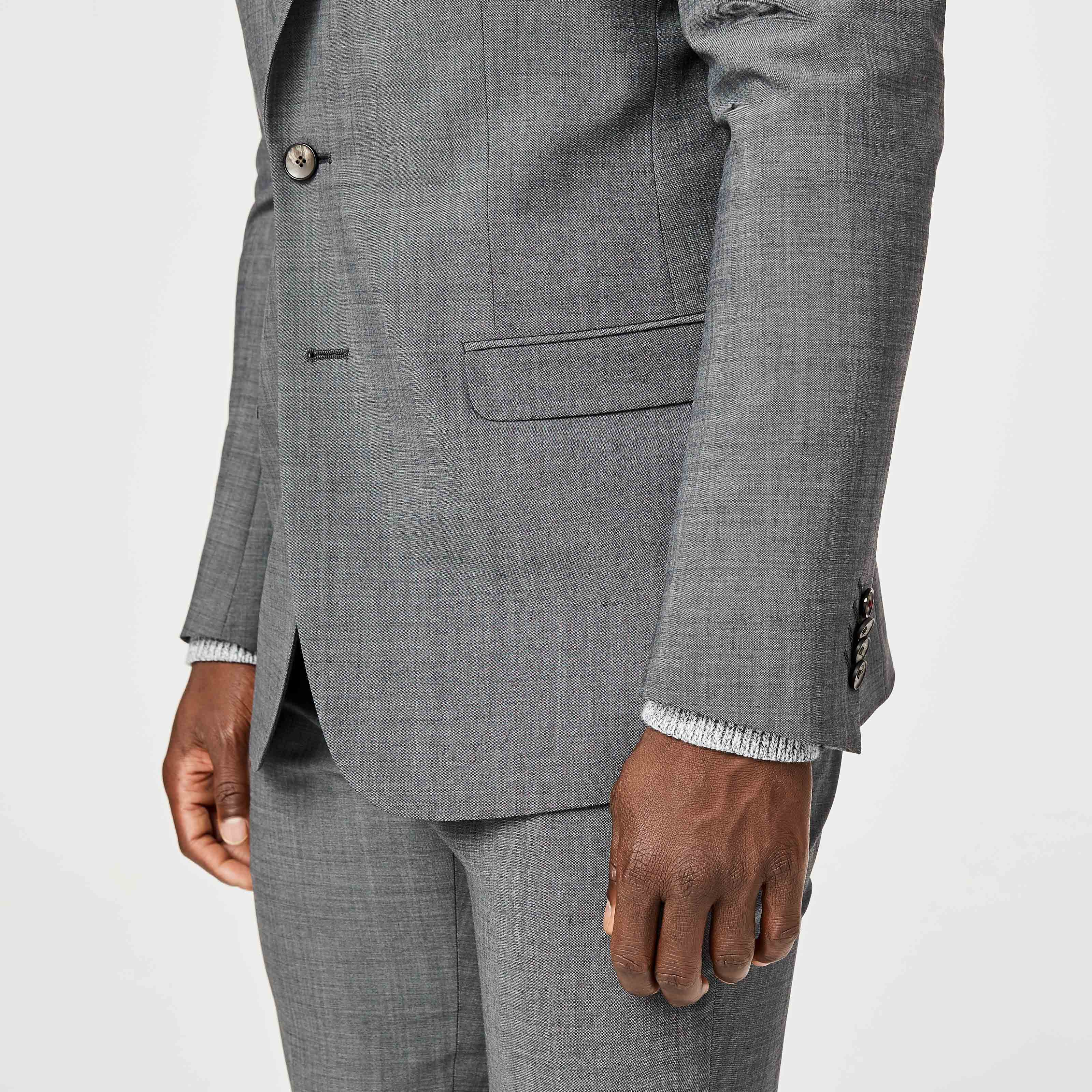 ジャケット   Grey wool tailored jacket TECHWOOL®(テックウール) ツイルテーラードジャケット ライト